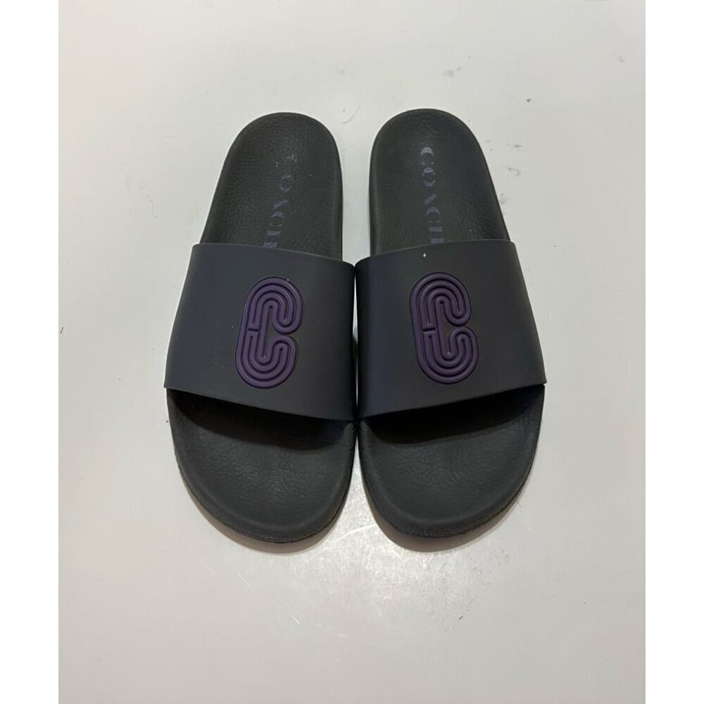 Coach Patch Logo Grey Slide Sandal Men's Size 9.0 - Picture 2 of 10